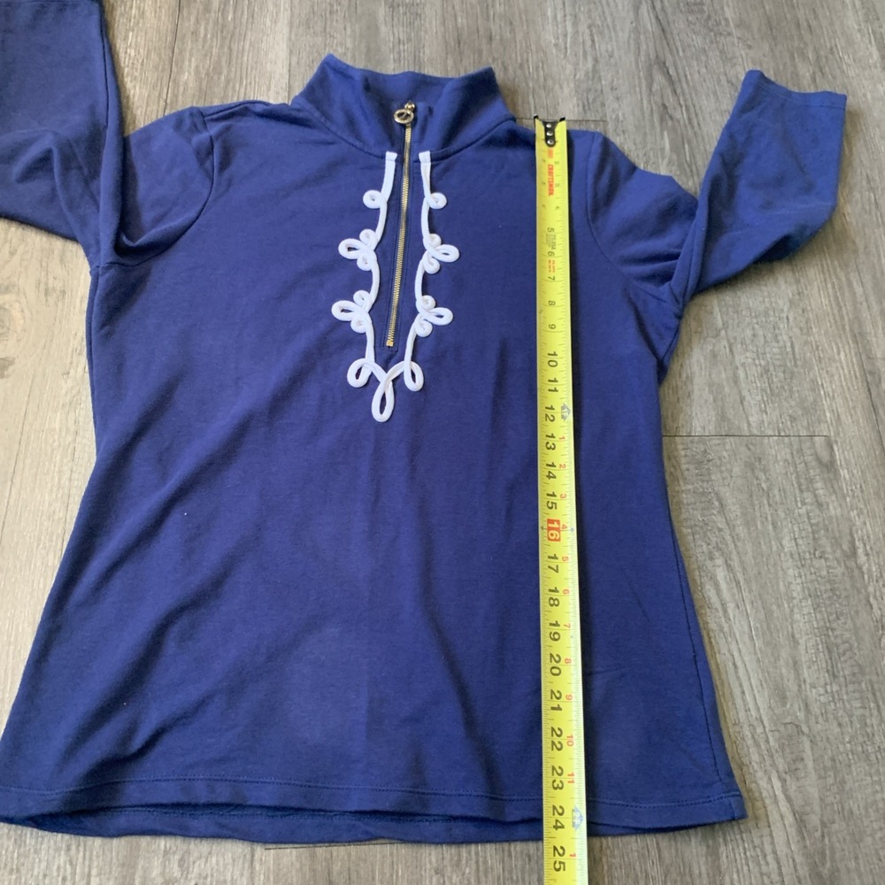 Jones New York Signature Womens M Indigo Quarter-Zip Pullover Sweater JPMH8KT542 - Picture 9 of 11